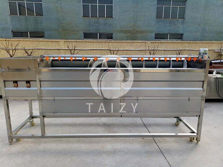automatic discharge potato washing and peeling machine