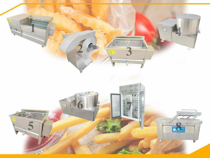 french fries processing line