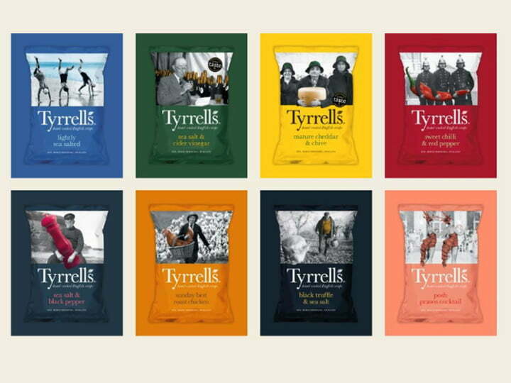The packing style of Tyrrells potato chips
