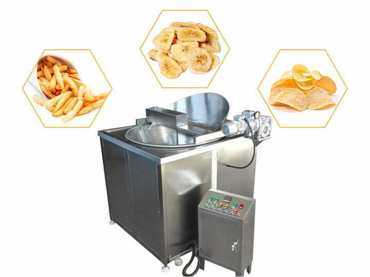 Potato chips frying machine | Rotary batch chips fryer machine