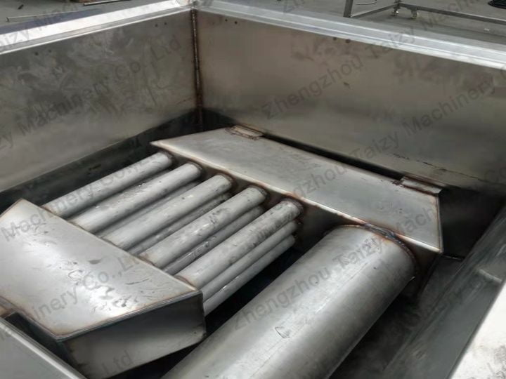 heating pipes under the fryer