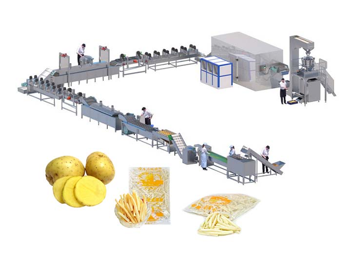 500kg/h fully automatic frozen french fries machine machine